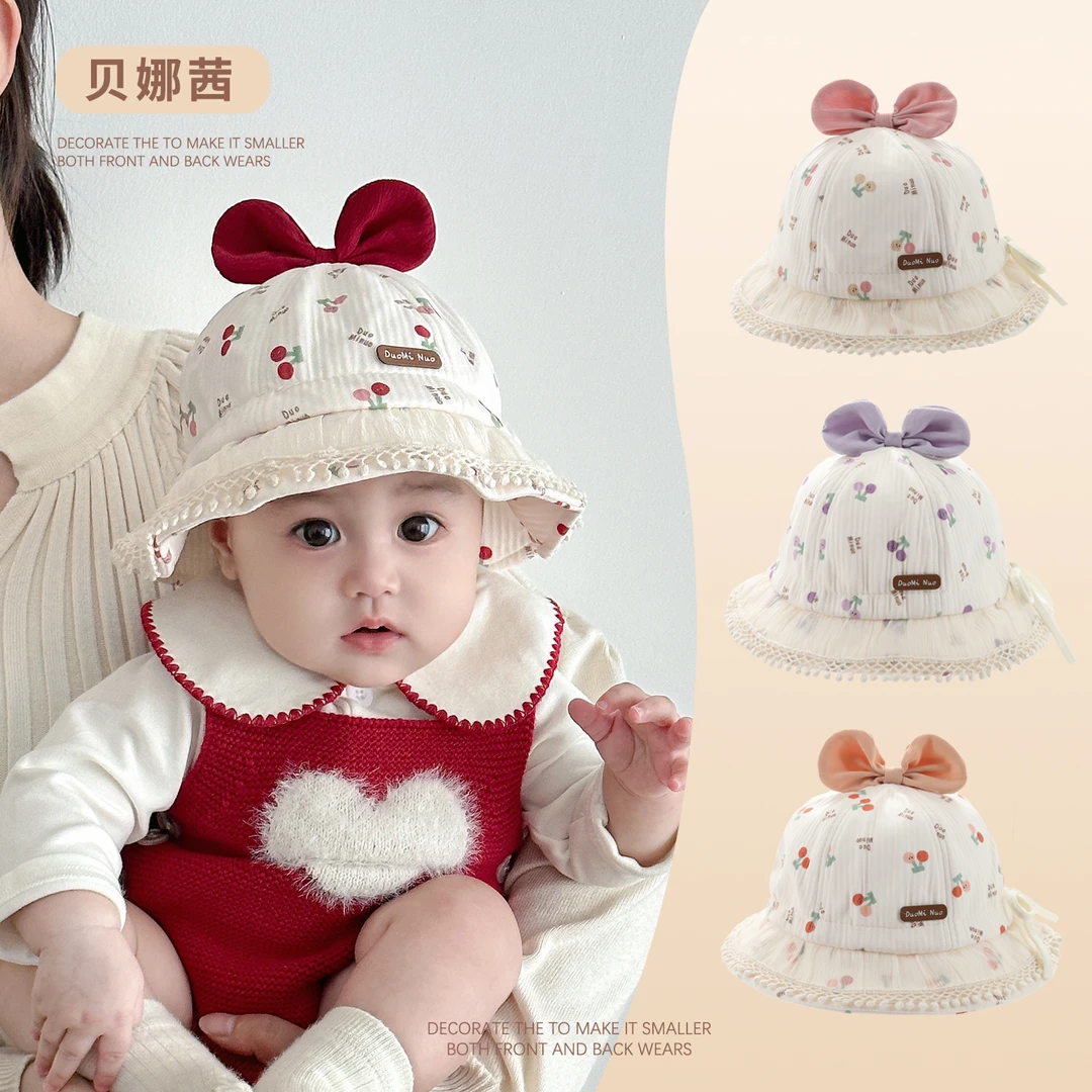 Beinaqian/贝娜茜宝宝帽子春秋薄款宝宝女遮阳帽婴幼儿公主渔夫帽