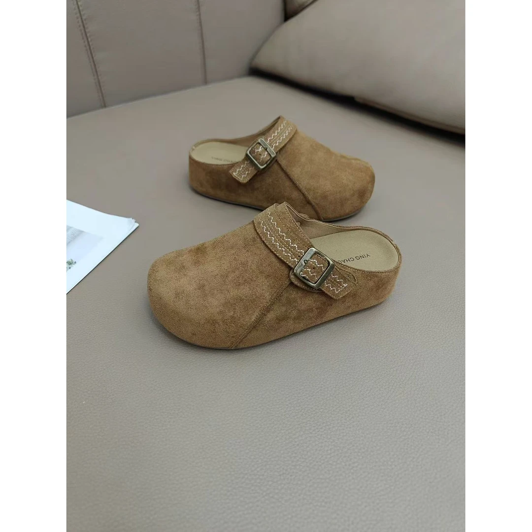 秋冬休闲款法式拖鞋女新款配裙子包头拖鞋602(包头拖)