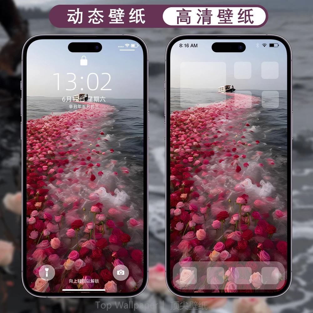 动态+静态壁纸浪漫玫瑰花海爱的告白爱情侣高端4K高清静动态壁纸