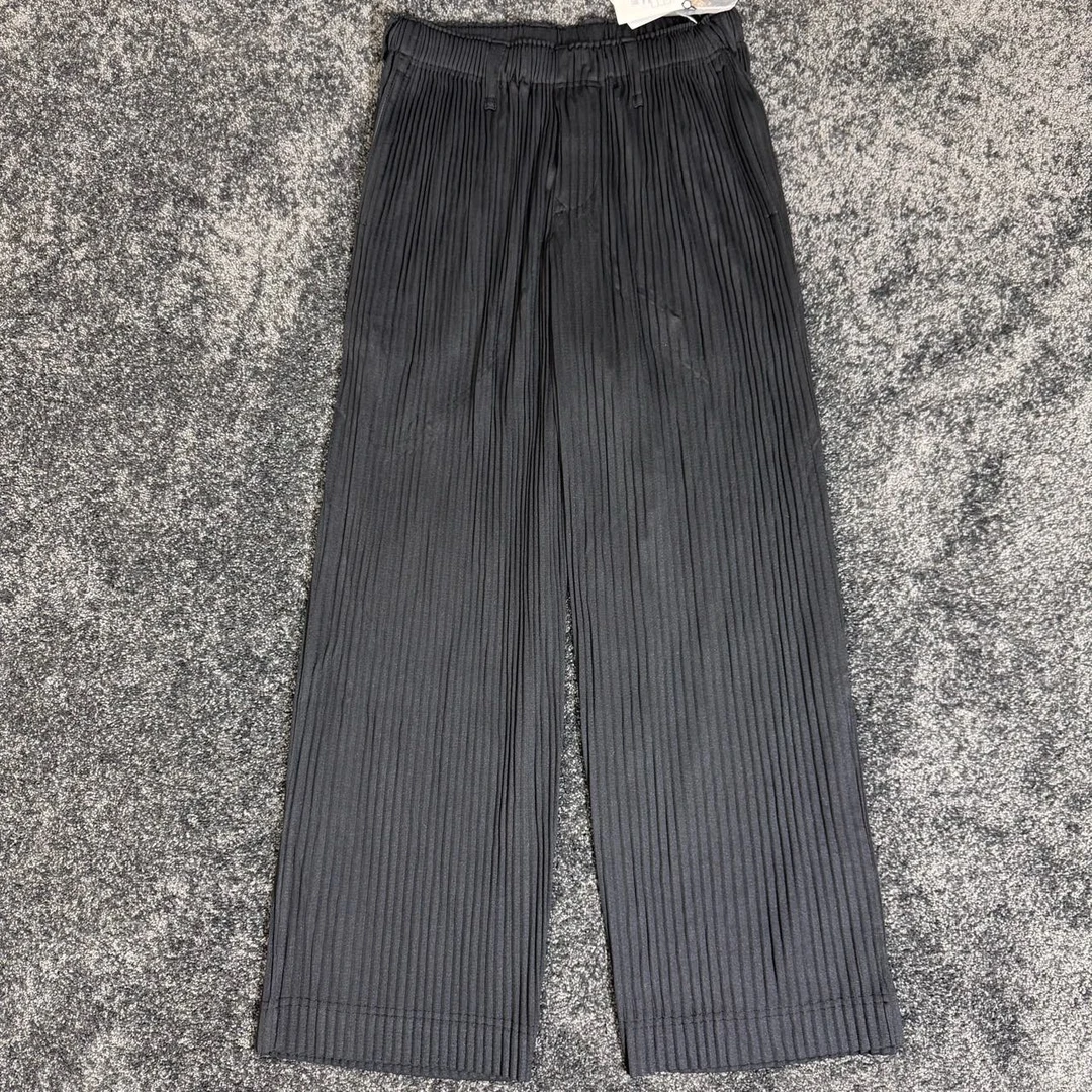 未使用 Issey Miyake/三宅一生 黑/灰褶裥松紧腰休闲裤 1/2/3码