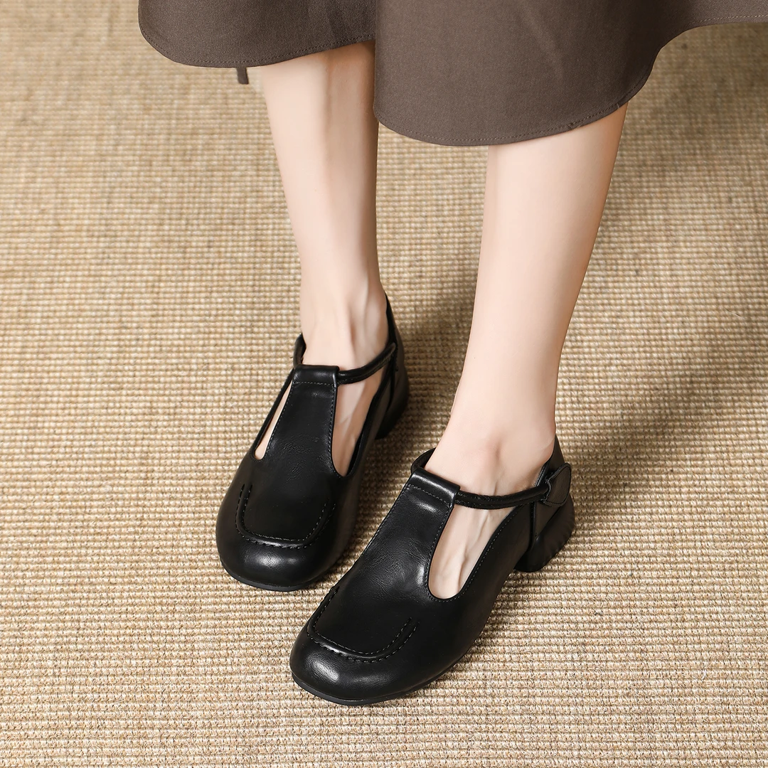 【Ciafoce纤芙森】6065纯色 粗跟软底舒适百搭时尚女鞋