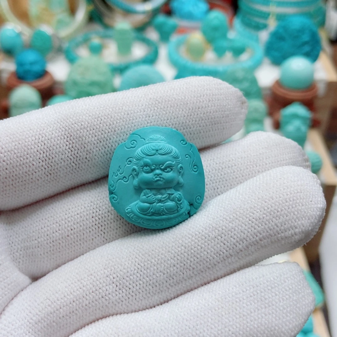 绿松石未镶嵌不动明王