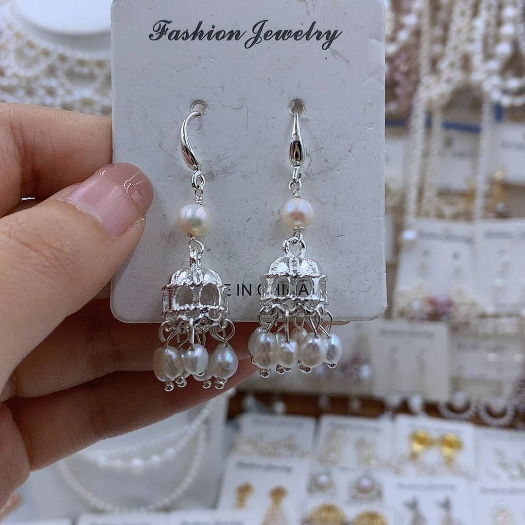 项链银S925镶嵌淡水珍珠