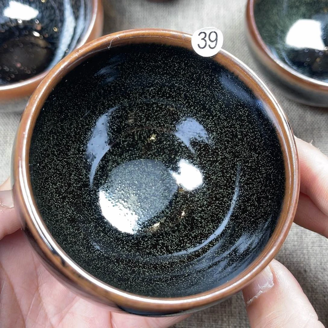 茶盏龙窑柴烧乌金茶叶末罗汉杯8.5口径