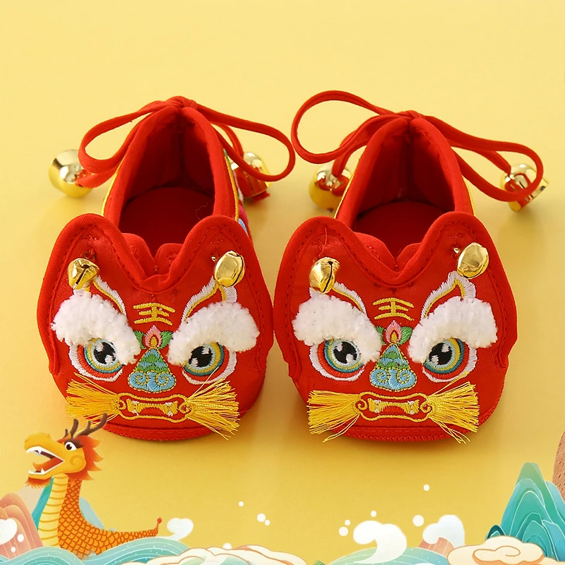 【新国潮灵虎衔瑞】四季婴儿男女宝宝婴幼儿软底步前鞋刺绣灵虎布鞋