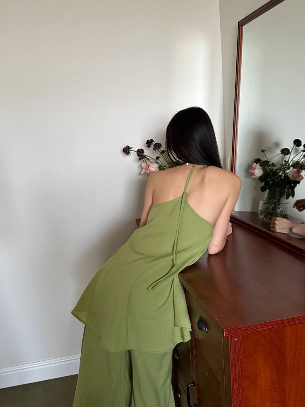 天丝亚麻可调节带背心 #67319