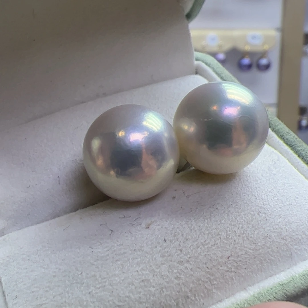 淡水珍珠耳饰银S925镶嵌