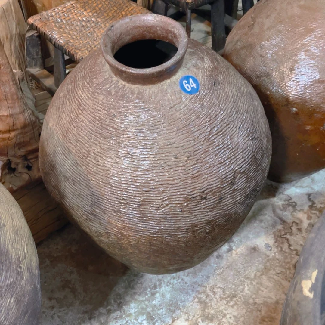 红陶可放水放花老物件士陶罐