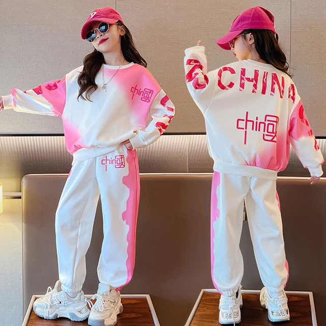 七波辉女童秋装2025新款洋气儿童装秋季大童女孩炸街运动卫衣套装