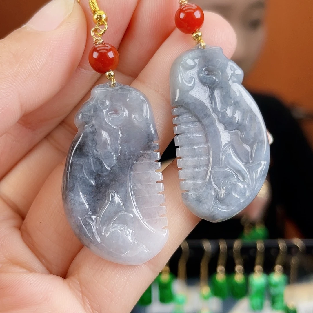 翡翠未镶嵌耳饰饰品