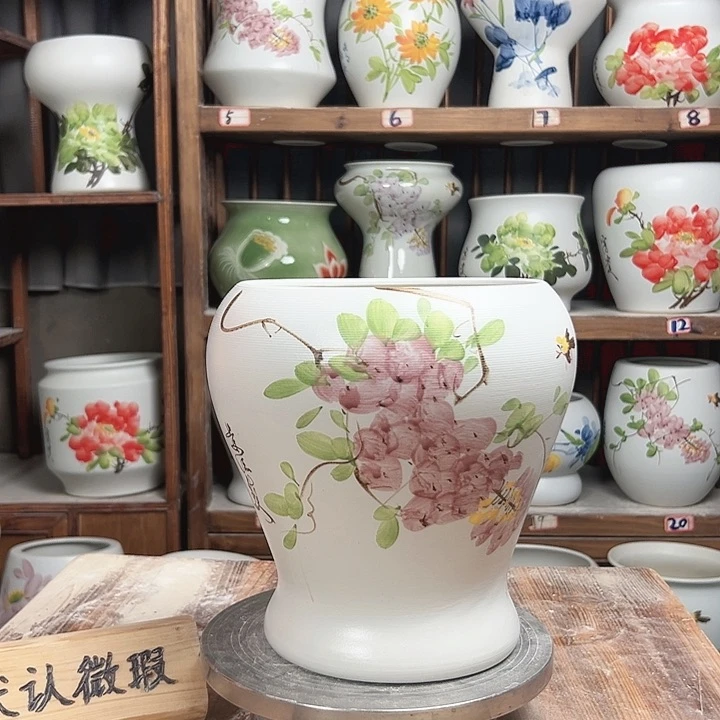 摆件鱼尾紫藤新款陶瓷