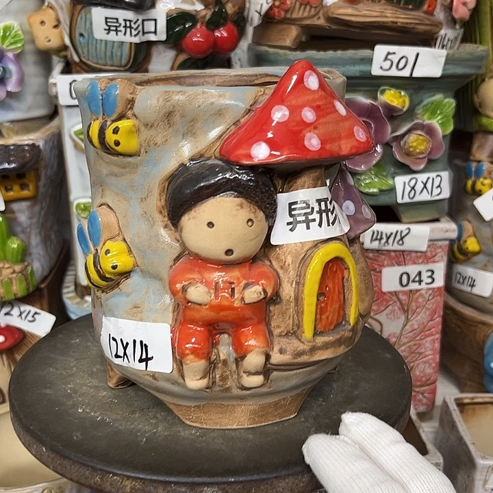 粗陶材质多肉花盆