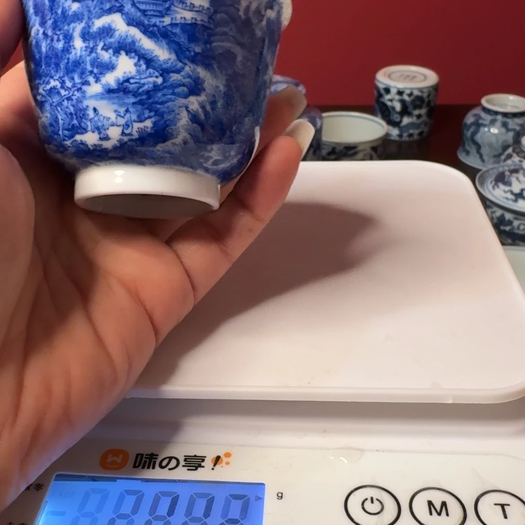 A***e摆件柴窑青花山水