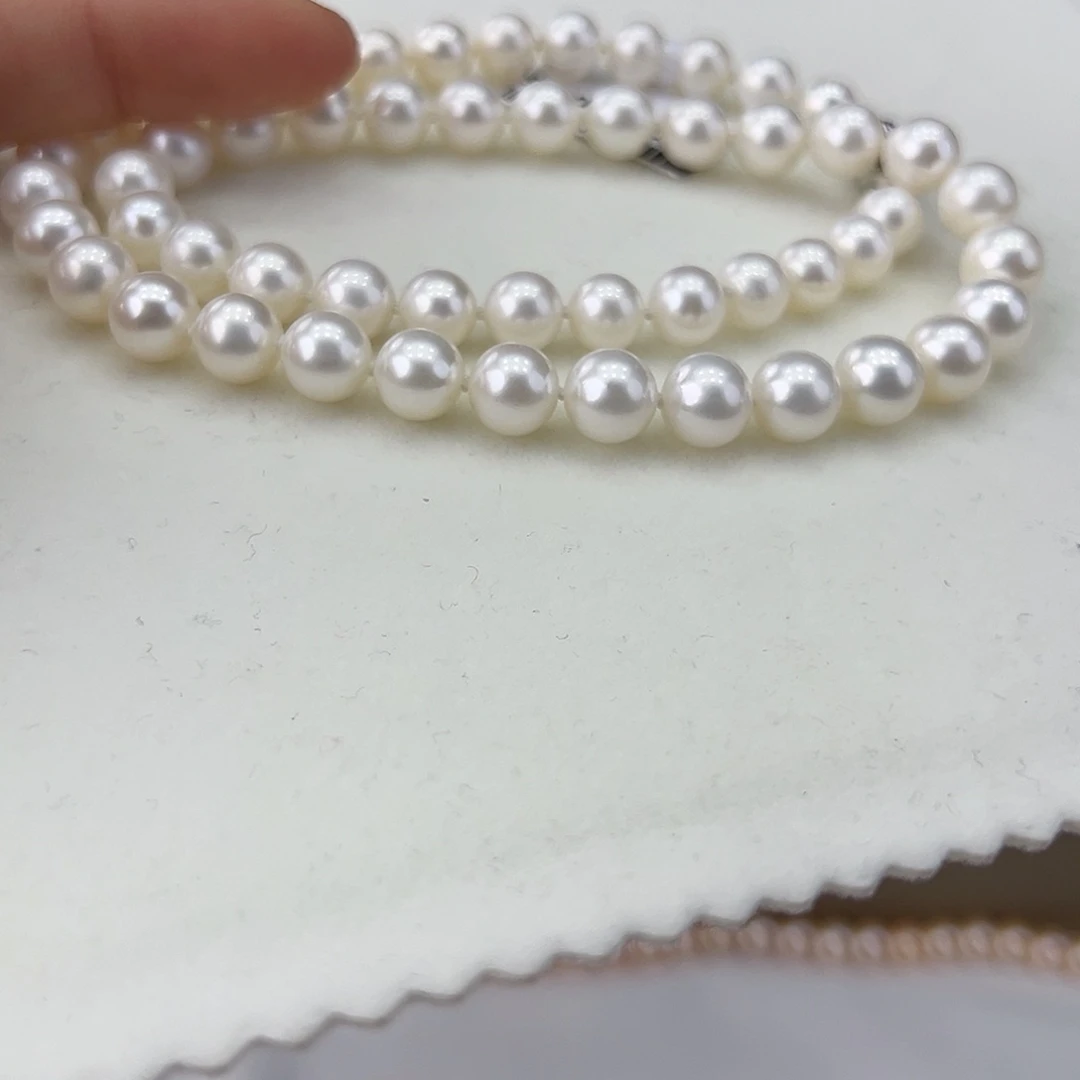 淡水珍珠颈饰银S925镶嵌➕7.8高品极光白