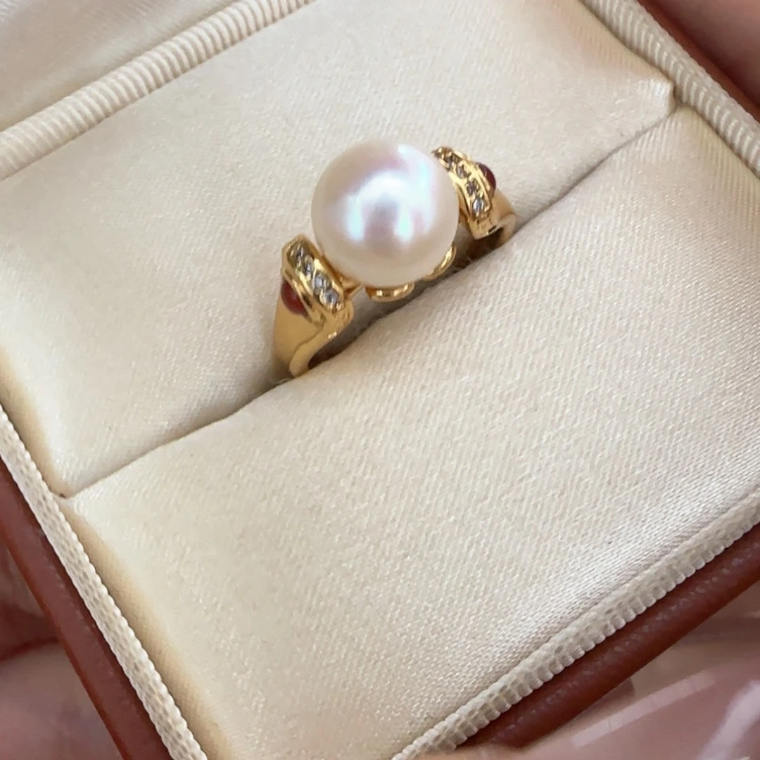 海水珍珠银S925镶嵌戒指