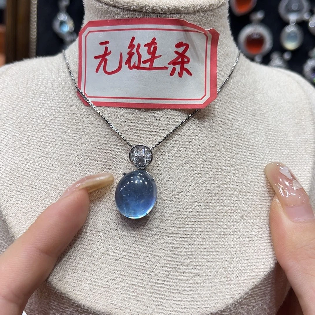 银S925镶嵌蛇纹石玉吊坠