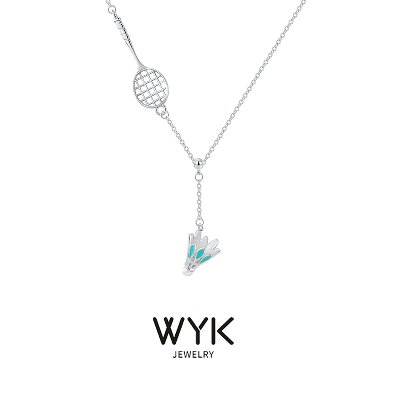 坠链均925银 冠军羽毛球同款球锁骨链项链银首饰精致饰品法式小众