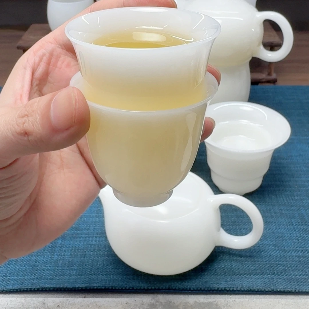 璞玉冰种玉瓷茶具