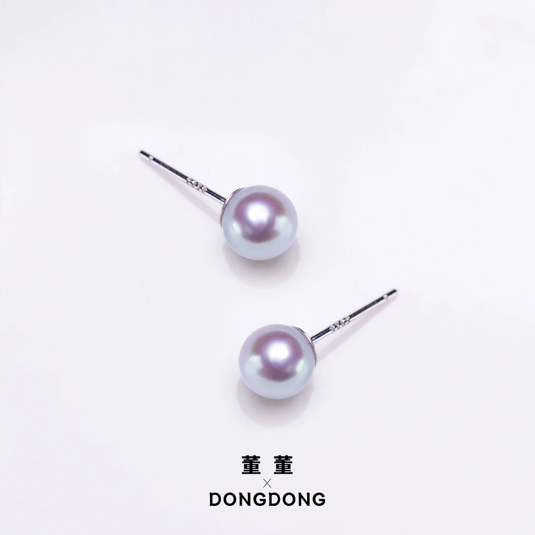 DDX776【董董】海水真多麻珍珠耳钉/7-8mm/S925