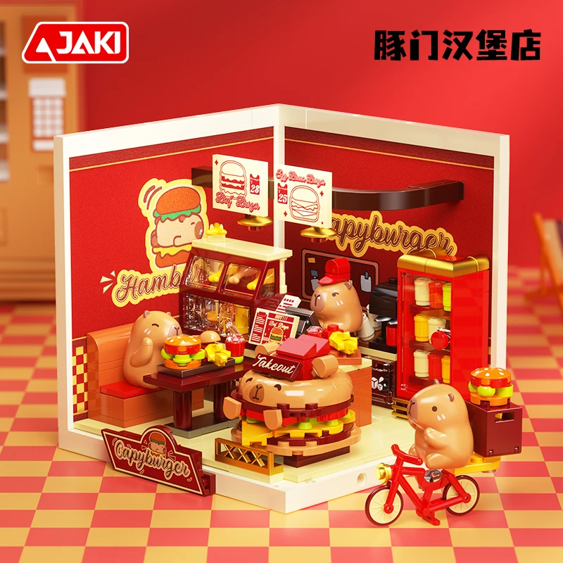 JAKI/佳奇科技超级小镇卡皮巴拉男女孩益智拼搭积木玩具礼物2025