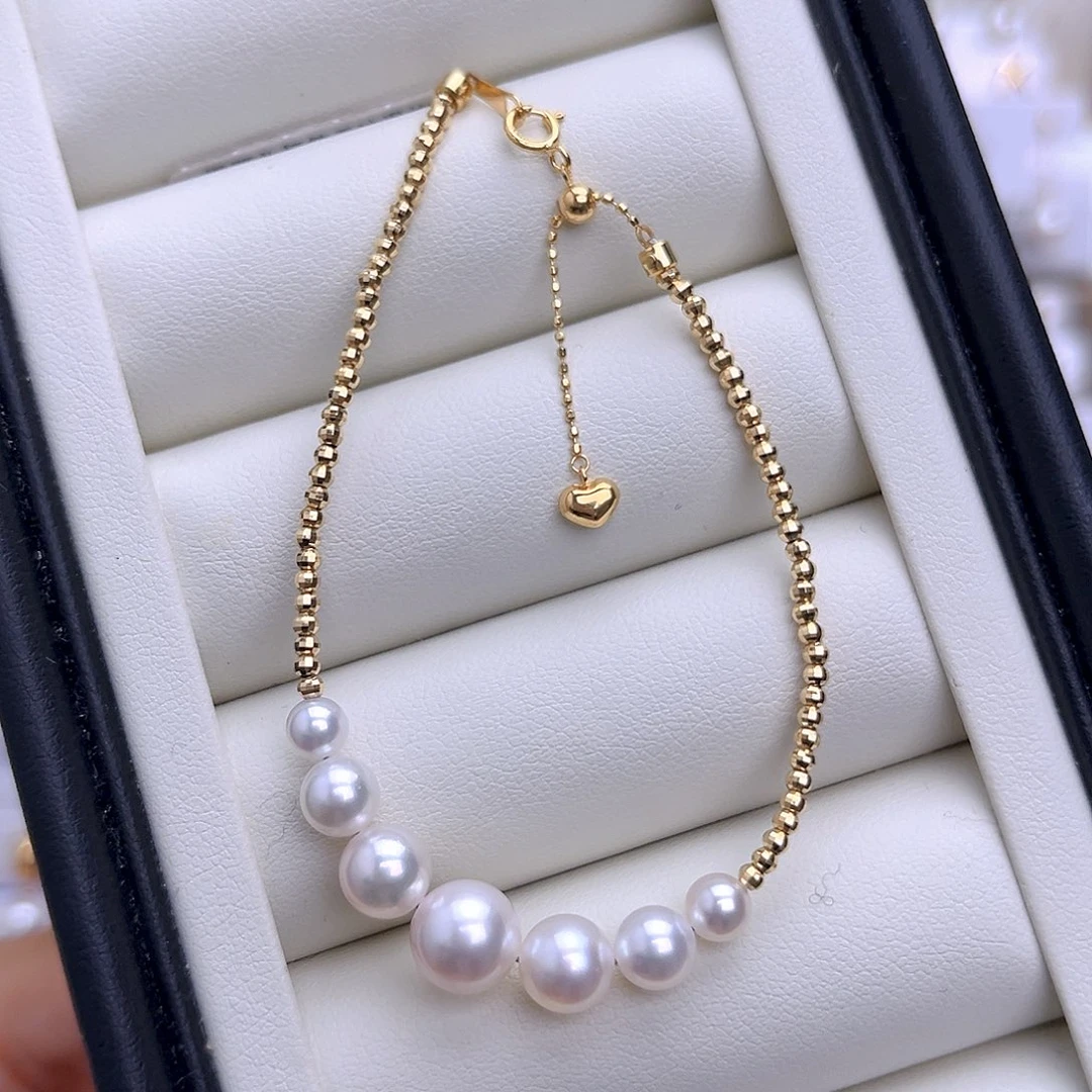 手链海水珍珠18K金镶嵌