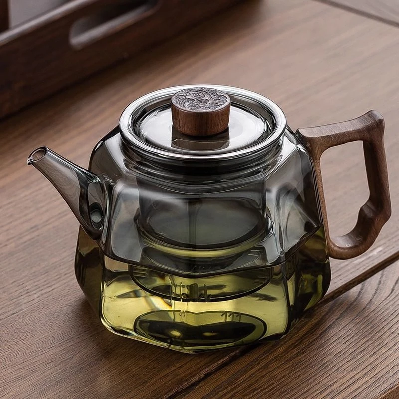 2024新款高硼硅玻璃茶壶加厚耐高温茶水分离泡茶壶家用待客泡茶壶