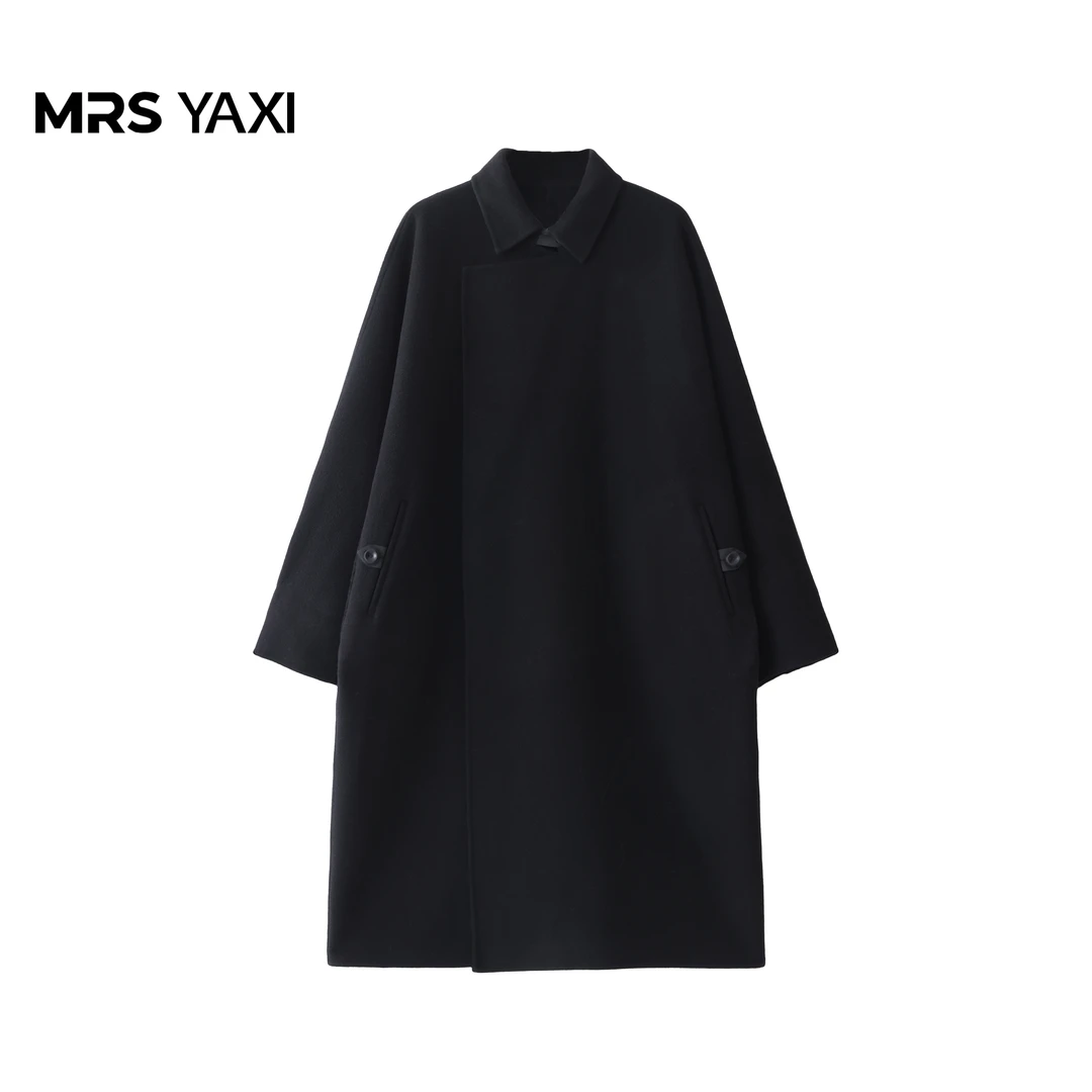 Mrsyaxi秋冬中长款羊绒羊毛毛呢外套大衣YX5073106