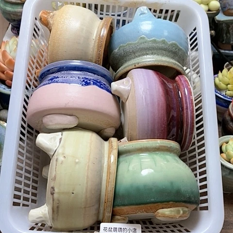 紫砂花盆004微瑕品口径7到8左右