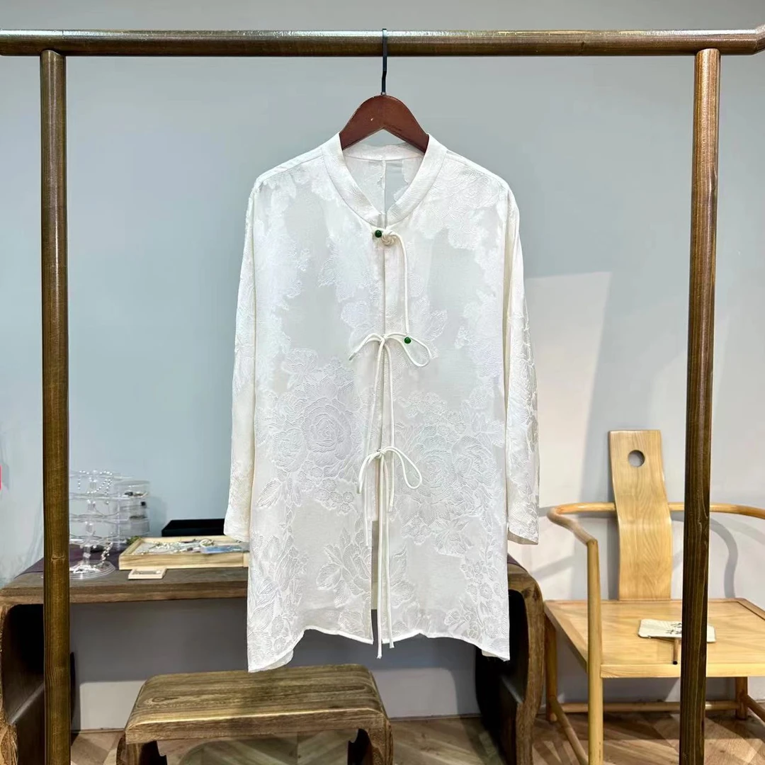 雪落下的声音！蚕丝浮雕提花高定衬衣！GZ0769