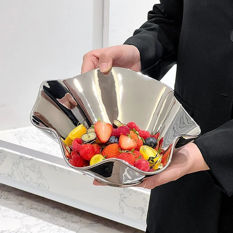 轻奢水果盘客厅家用高级感陶瓷果盘精致高颜值茶几水果收纳筐