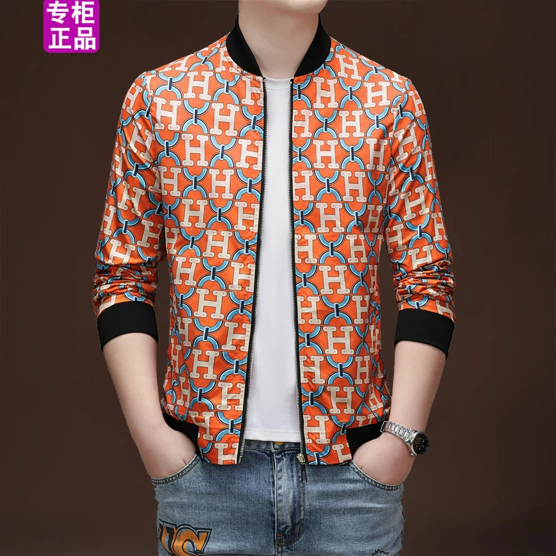 国际大牌长袖夹克衫春季中青年男不起球茄克衫棒球领男士立领外套