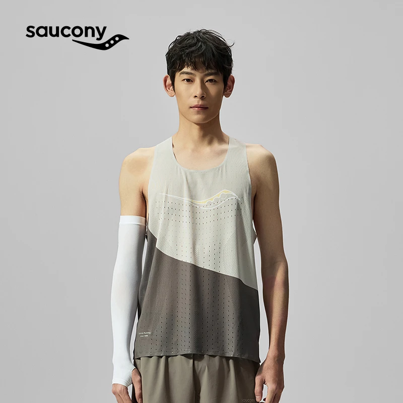 Saucony索康尼官方正品2025竞速跑步单层背心男子无袖T恤舒适透气