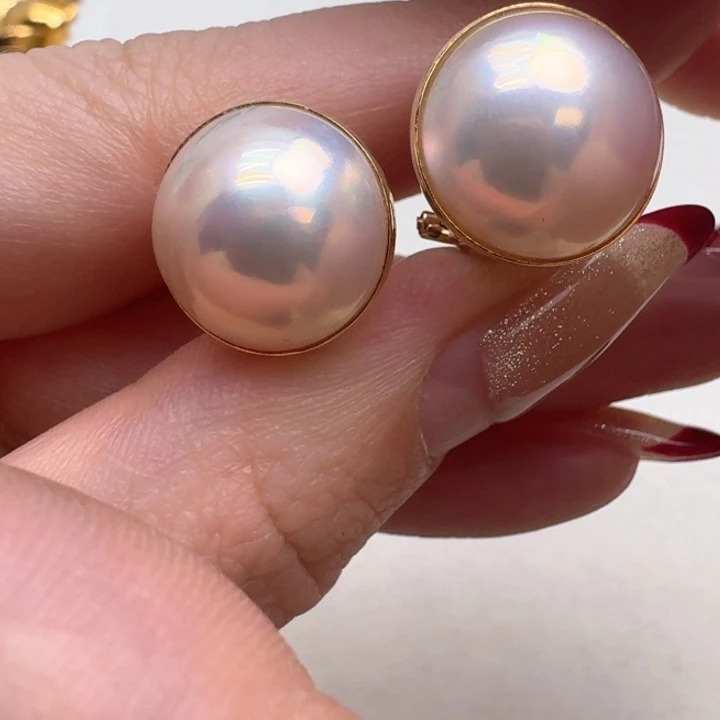 拼合珍珠（马贝珠）耳饰未镶嵌
