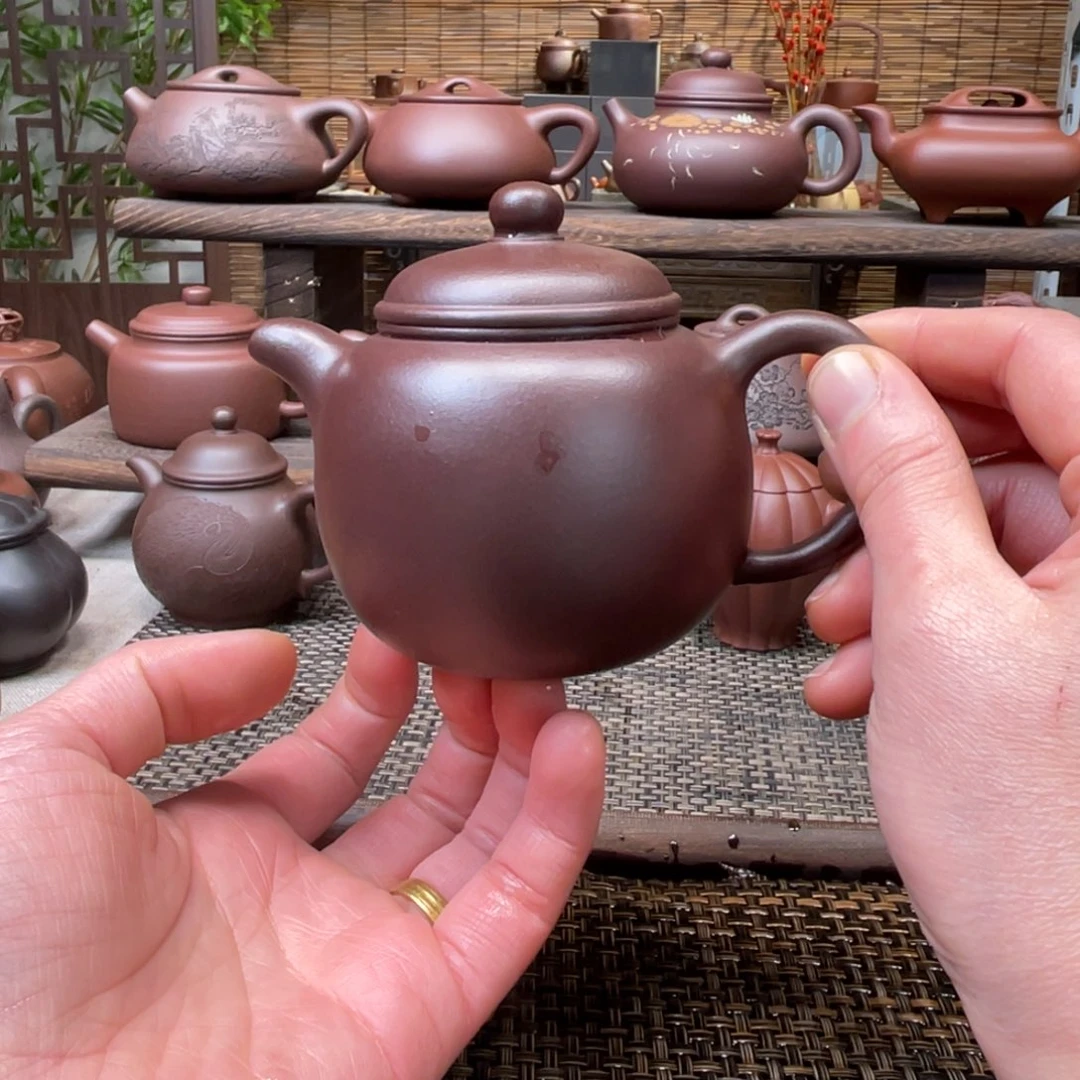 紫砂茶壶宜兴原矿紫砂手工制180