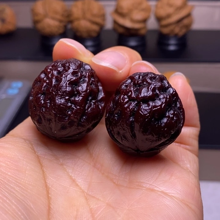 把件文玩核桃脑纹青蛙地闷45