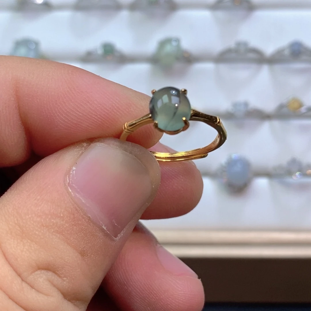 翡翠银S925镶嵌戒指