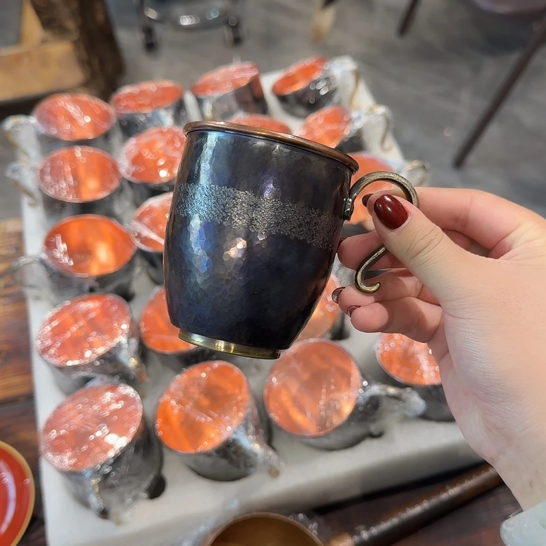 紫铜手工制作马克杯，大号