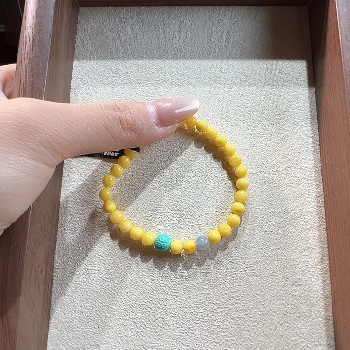 蜜蜡未镶嵌手串5.9mm蜜蜡手串