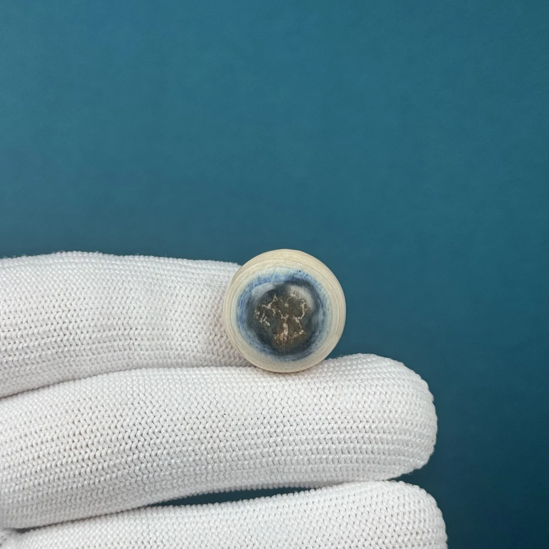 D46-37天然猛犸蓝眼睛圆珠18.1mm支持复检假一罚十