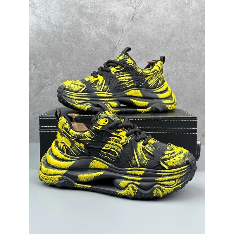 法莎尼亚老爹鞋男潮流2025秋季新款网红爆款时尚厚底增高老爹鞋男