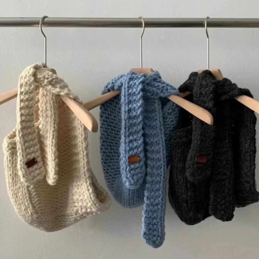 【手工拉法帽】羊毛针织粗毛线披肩套头围巾帽