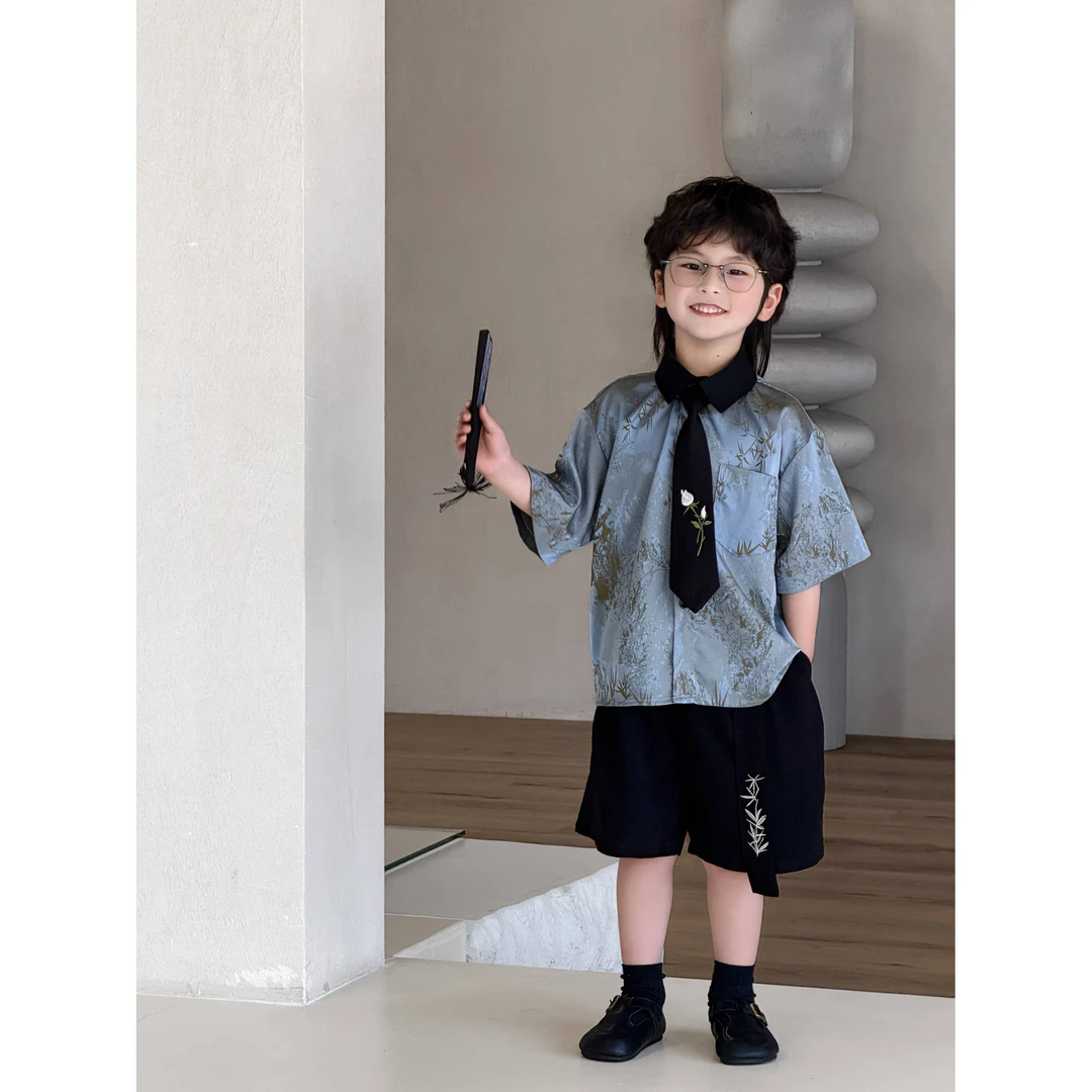 【新中式•现现专场】2025夏季全新国风新中式儿童套装个性时尚休闲