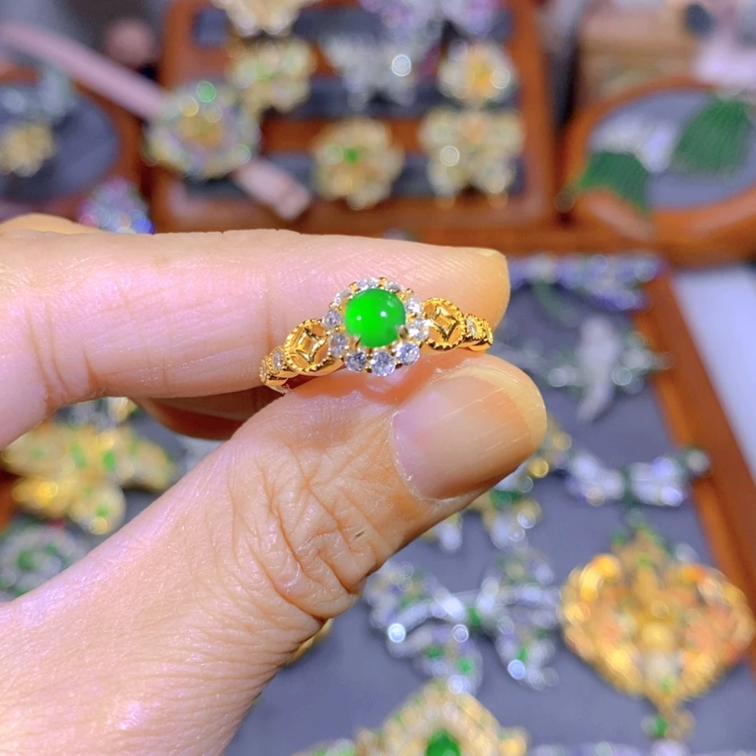 颈饰银S925镶嵌翡翠