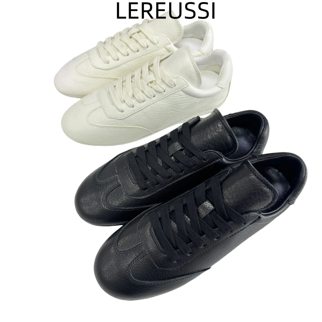 P家超软小牛皮休闲运动小白鞋女德训鞋