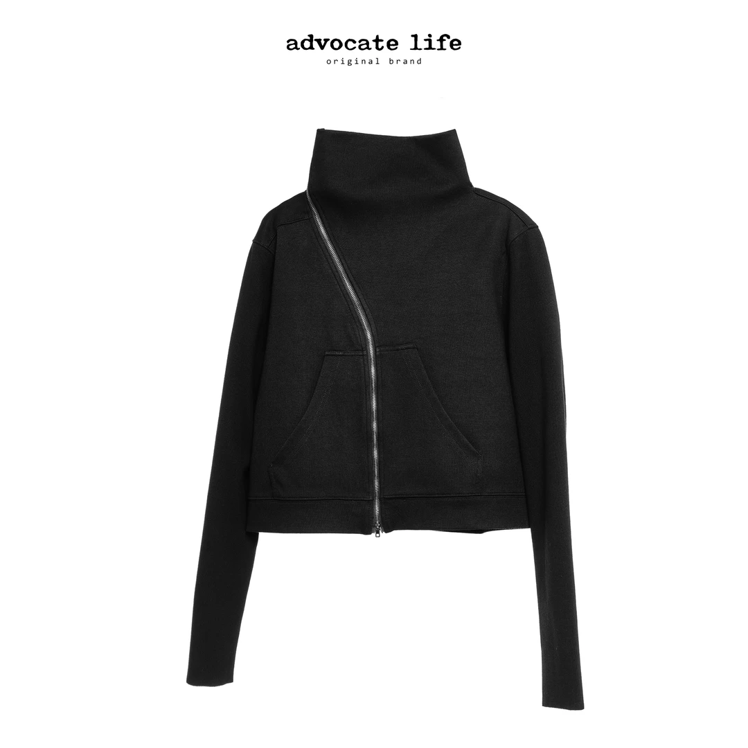 Advocatelife2025早秋款高领短款外套休闲百搭老钱风女装JQ171328