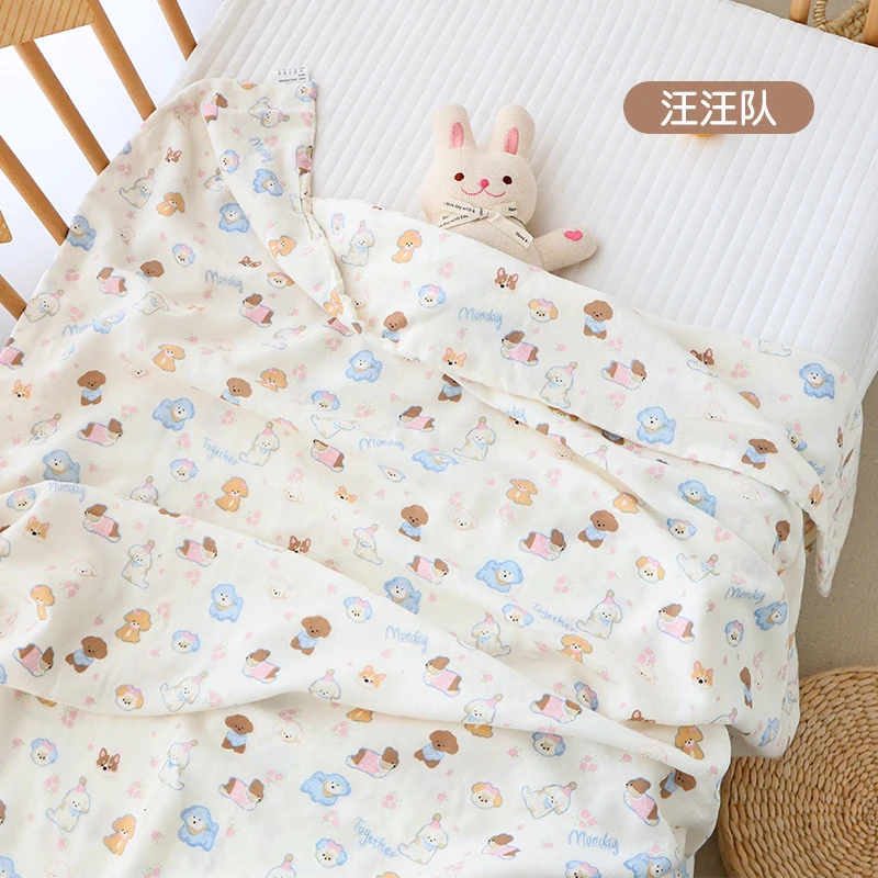 宝宝四层竹棉纱布盖毯超软空调被婴幼儿外出裹巾