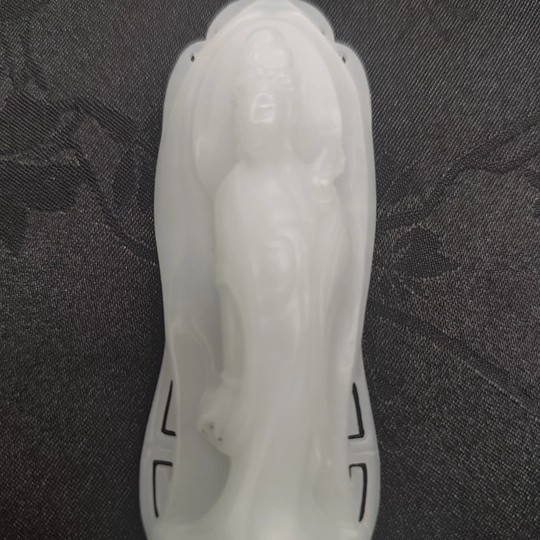 【国玉甄品】DZ107和田玉白玉观音吊坠 79.5*30*12.5