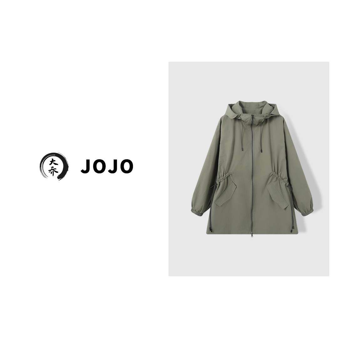 『大乔JoJo』没有风衣的春天是不完整的~连帽休闲抽绳中长款风衣