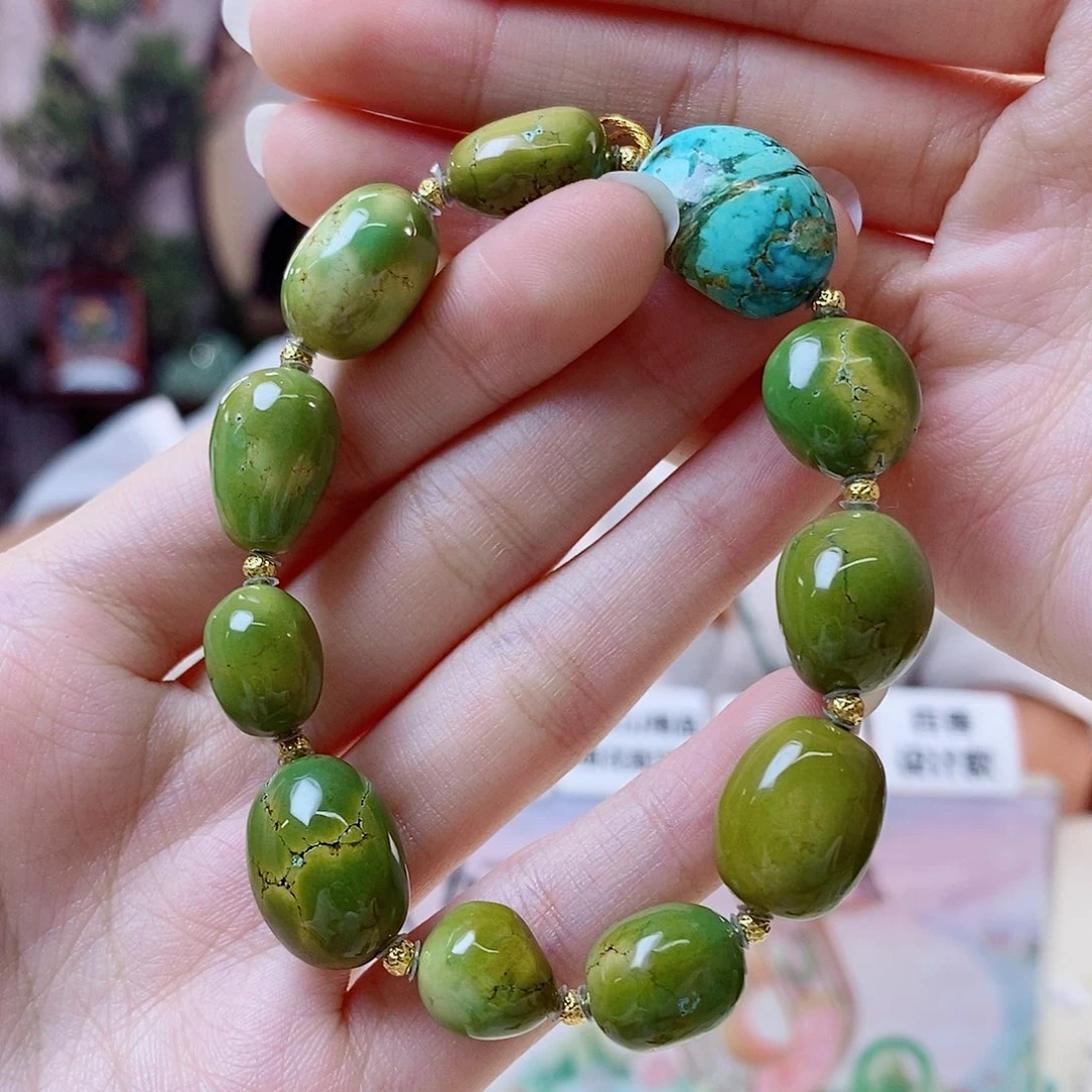 18K金镶嵌绿松石珠宝奇石