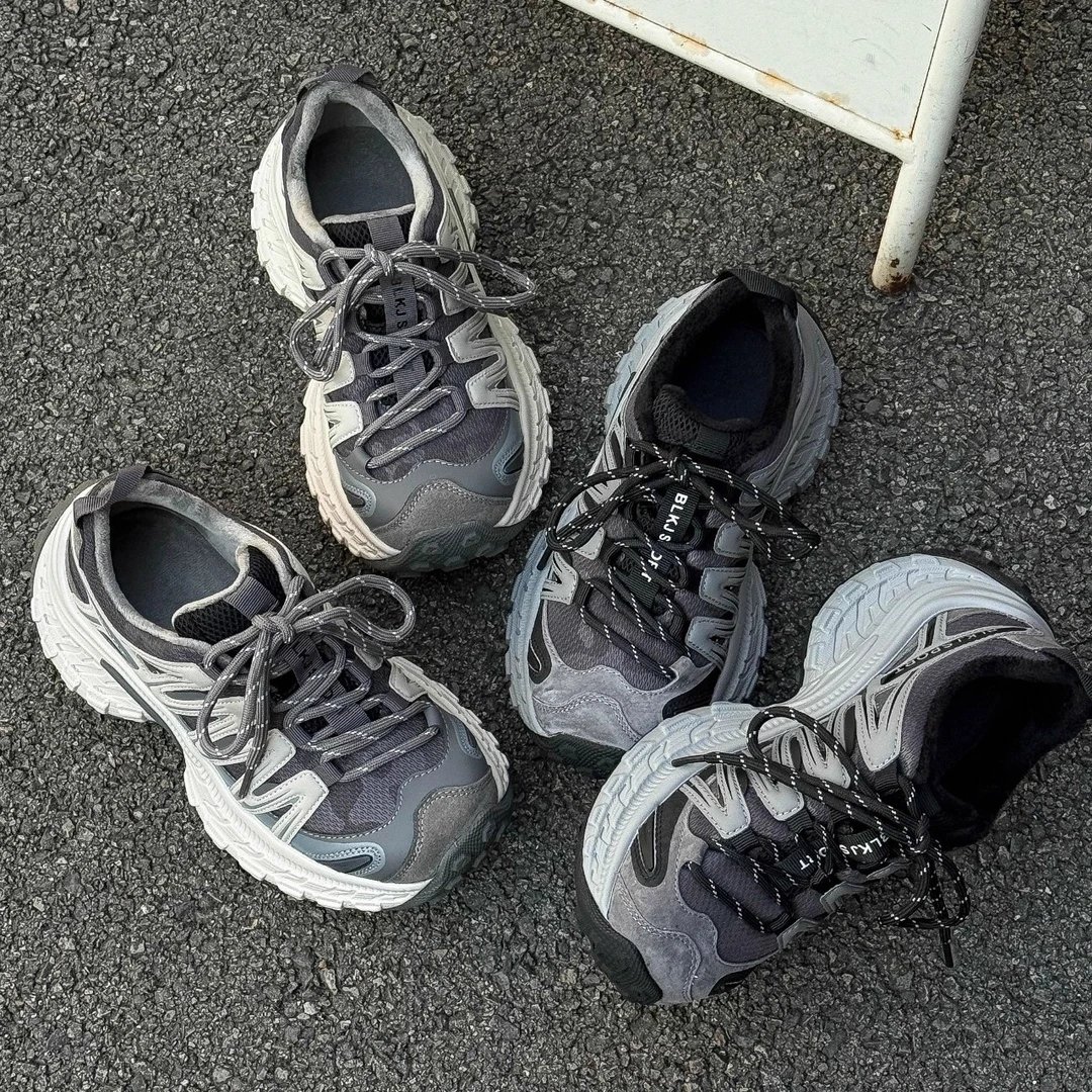 2025秋季新款加绒保暖时尚百搭网红老爹鞋女透气休闲增高运动鞋潮